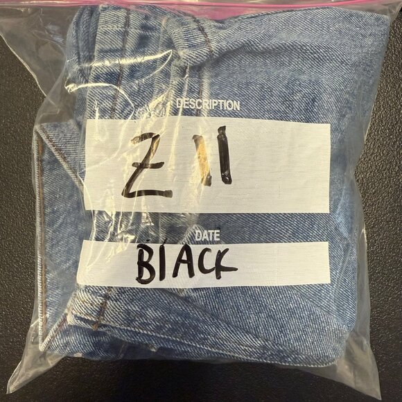 Collusion Womens High-Waisted Straight-Leg Jeans 26/32 Slanted Fly Blue Denim - Picture 9 of 10